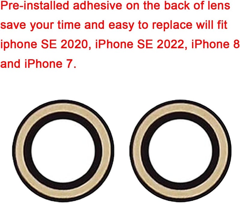 Perzework OEM Back Rear Camera Lens Glass Replacement for iPhone SE 2020 / iPhone SE 2022 / iPhone 8 / iPhone 7 with pre-Installed Adhesive and Reparing Toolkit - Image 4